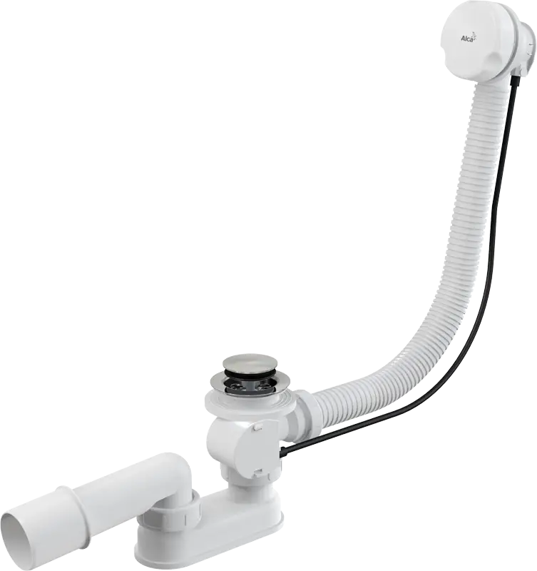 Слив-перелив Alcadrain для ванны, полуавтомат, белый (A51B)
