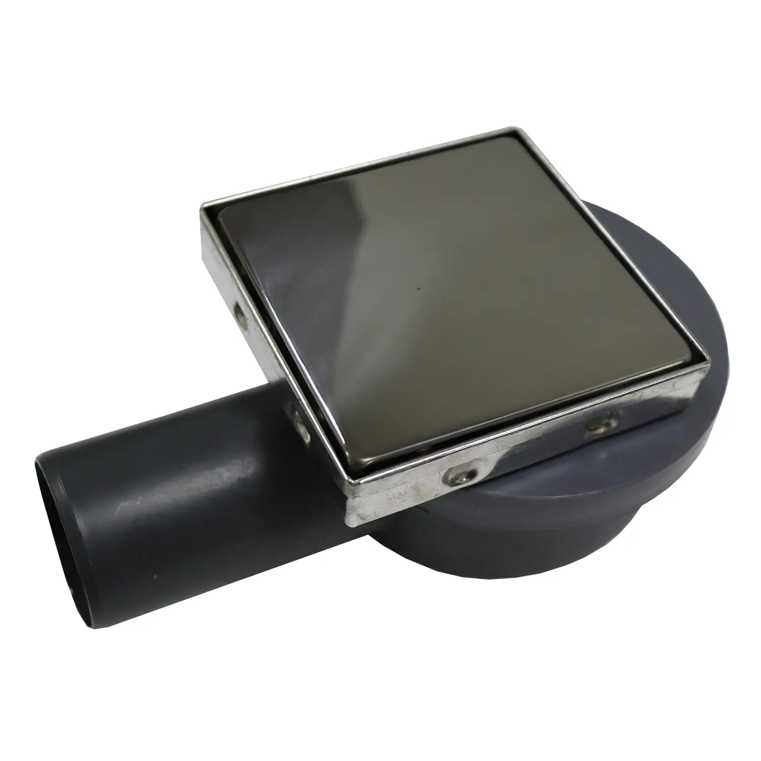 Душевой трап Loranto LIBRA 100x100 мм боковой сток, решетка из нержавеющей стали под плитку, гидрозатвор сухой (3065.0Y050K.10.1)