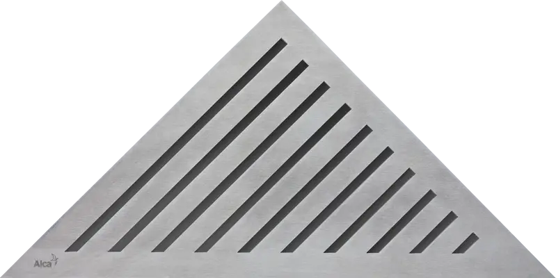 Решетка для угловых водоотводящих желобов Alcaplast ARZ1, дизайн GRACE, нержавеющая сталь, серый (GRACE)