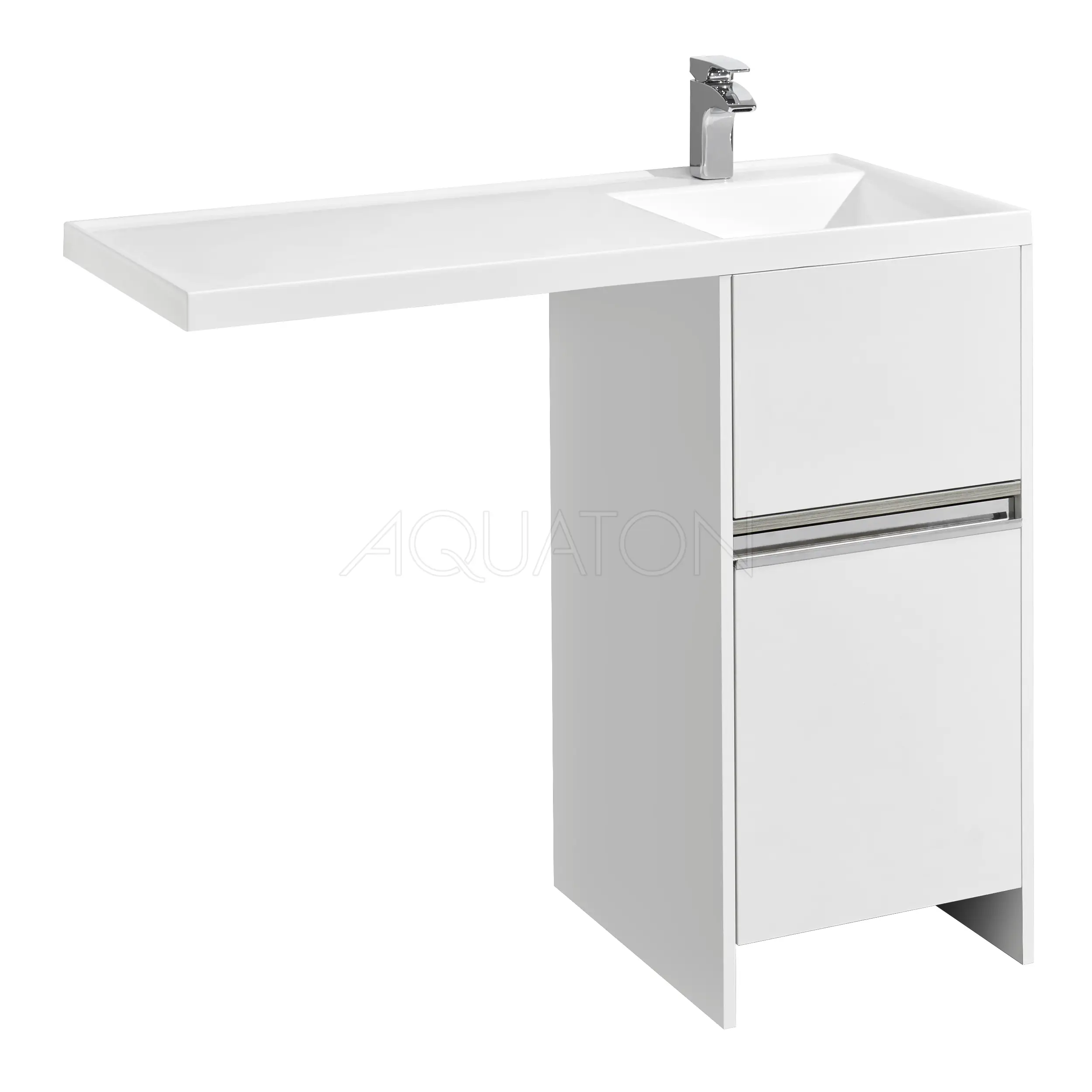 Тумба для раковины AQUATON Лондри 40 под стиральную машинку, белая (1A236001LH010)