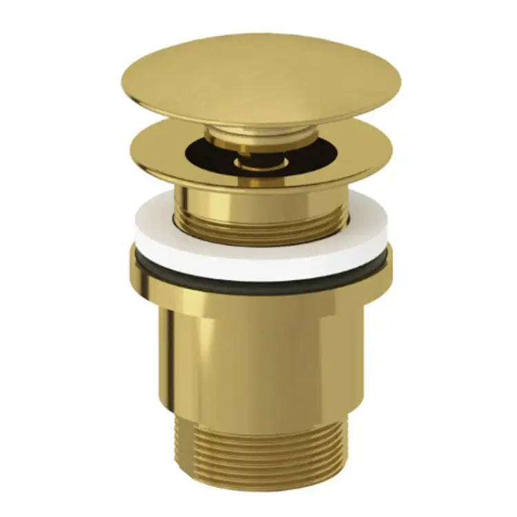 Донный клапан KLUDI для раковины с функцией push-open, золото брашированное (10426N0-00)