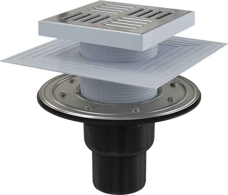 Душевой трап Alcadrain с решеткой хром (APV4444)