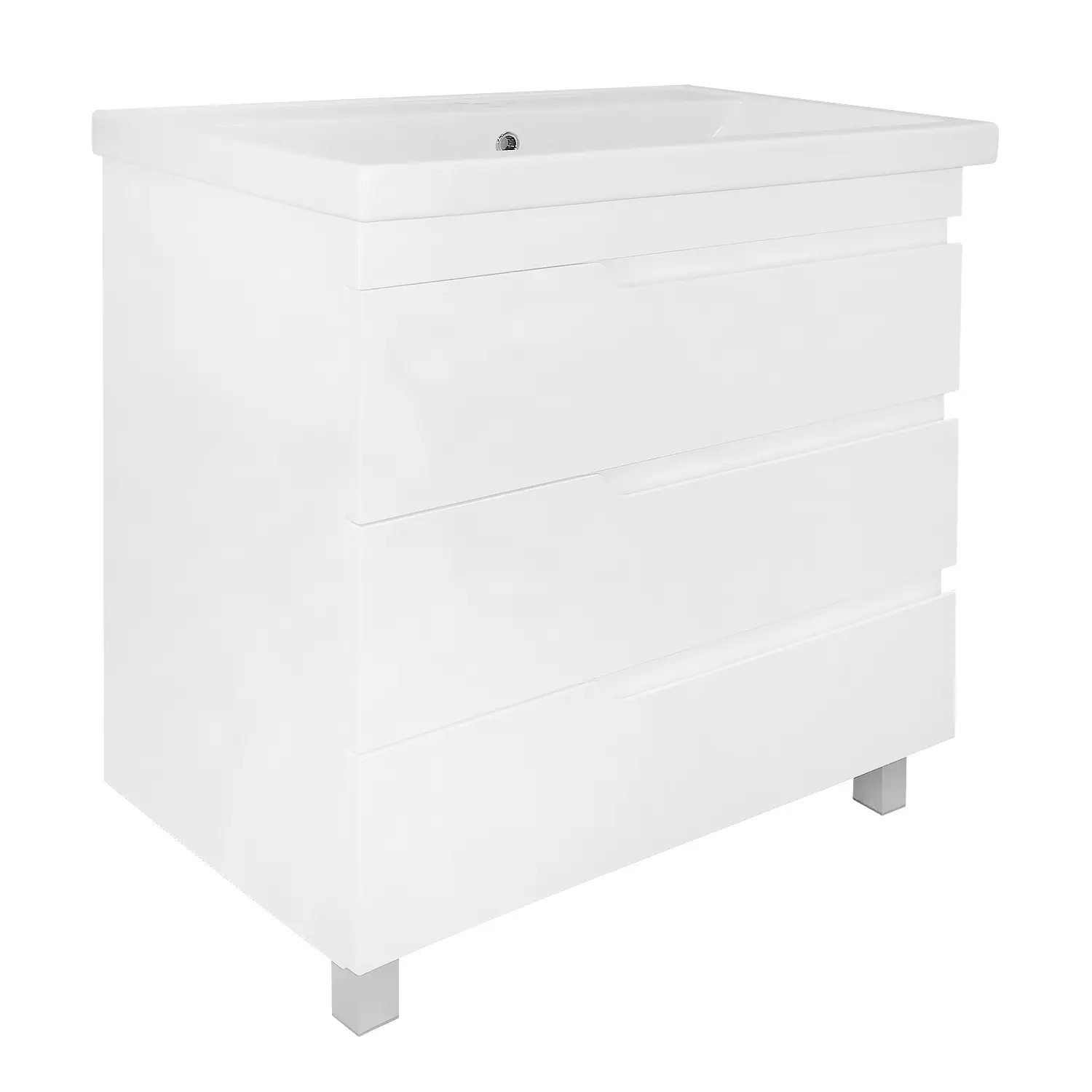 Комплект Тумба Loranto KANTRI 80/3Н 800х460х870 напольная, с раковиной Фостер 80, белый глянец (CS00097257)