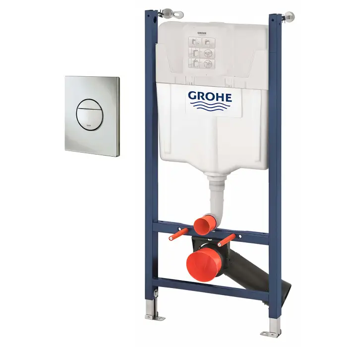 Инсталляционная система для подвесного унитаза Grohe Solido 1,13 м + панель смыва Grohe Sail (2 объема смыва), хром (38971000 + 38965000)