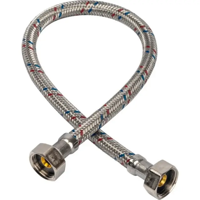 Гибкая подводка AZARIO для воды, 80 см., 1/2", вн. - вн. нержавеющая оплетка (AZ-0,8-FF)