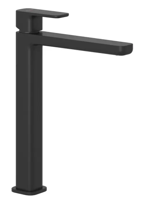 Смеситель для раковины-чаши KLUDI RENON керамический картридж, высокий излив, однорычажный, черный матовый (422983975)