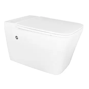 Унитаз импульсный Azario 360х590х380 подвесной, квадратный, быстросъемное сиденье микролифт, монтажная рама в комплекте (AZ-101C)