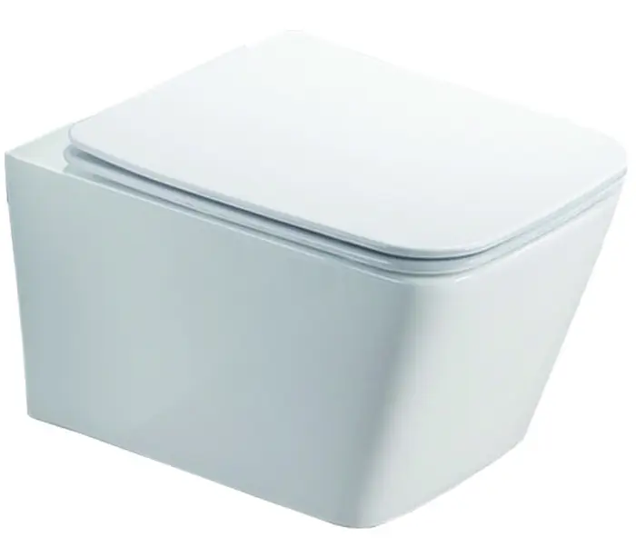 Унитаз подвесной Azario NOVA 530х350х360 безободковый, с ультра тонким сиденьем микролифт, белый (AZ-2216-SP)