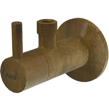 Угловой вентиль с фильтром Alcadrain 1/2" × 3/8", круглый, бронза (ARV001-Antic)