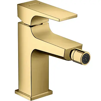 Смеситель для биде, однорычажный, со сливным клапаном Push-Open, полированное золото 32520990 Metropol 