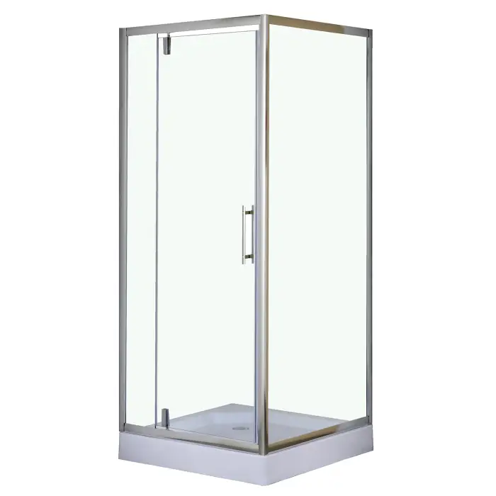 Душевое ограждение LORANTO 90х90х200 R/L c низким поддоном 13см, прозрачное закаленное стекло 6мм, профиль хром (CS-604C 90)