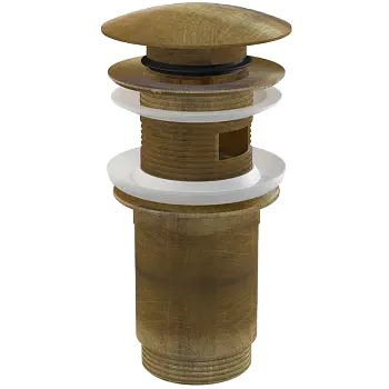 Донный клапан для раковины Alcadrain click/clack 5/4", ANTIC, с большой заглушкой, бронза (A392-ANTIC)