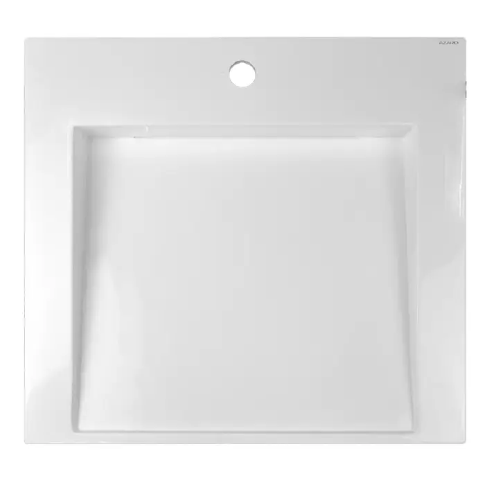 Раковина Azario Domino 600х555х80 литьевой мрамор, сифон в комплекте, белая (CS00082282)