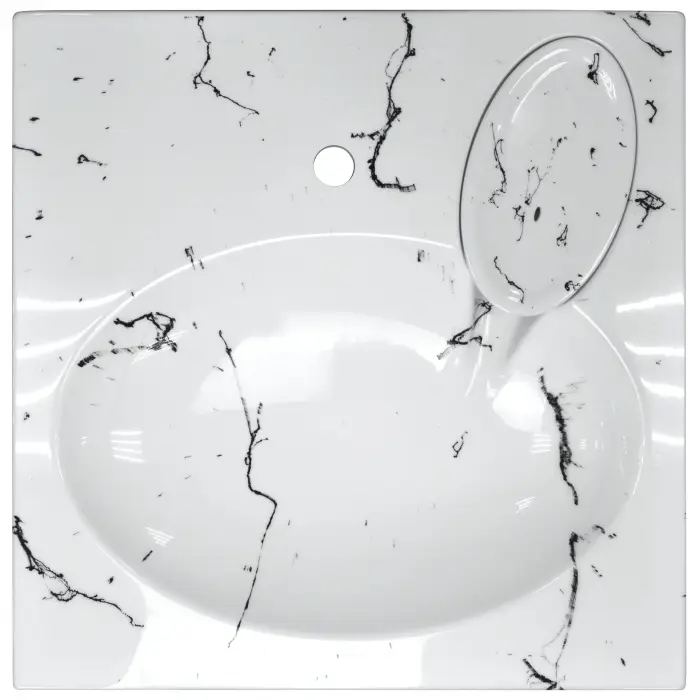 Раковина подвесная Azario Carmen 605х602х85 Белый мрамор (CS00078503)