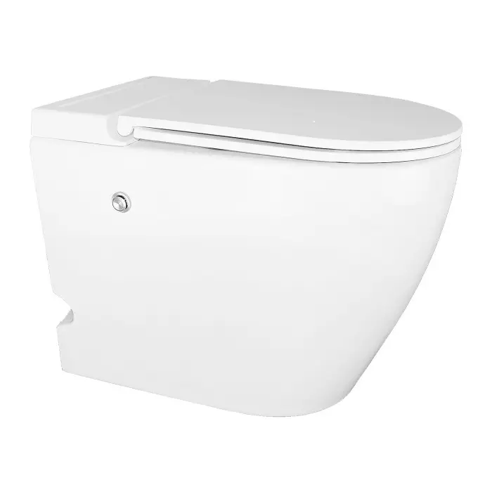 Унитаз импульсный Azario 360х570х450 напольный, полукруглый, быстросъемное сиденье микролифт (AZ102)