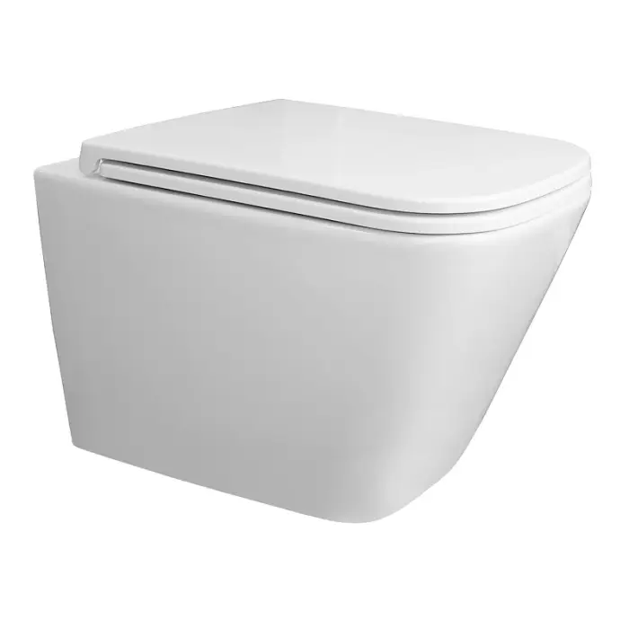 Унитаз подвесной Azario Teramo 340х490х350 безободковый, система слива "Скрытое торнадо",  в комплекте с сиденьем микролифт (AZ-0052-UQ3)