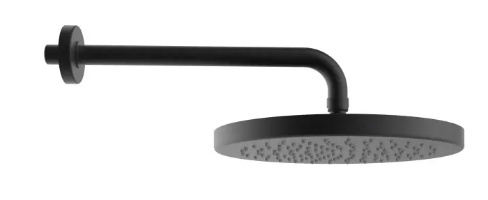 Верхний душ Bossini  ELIOS Ø250 мм., с настенным держателем 300 мм., цвет черный матовый (H19412G.073)