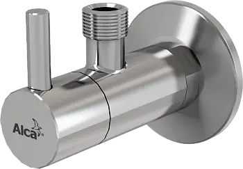 Угловой вентиль с фильтром Alcadrain 1/2" × 3/8", круглый, хром (ARV001)