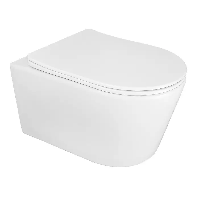 Унитаз подвесной Azario Ollin 360х535х371 безободковый, слив "Торнадо", с быстросъемным сиденьем микролифт (AZ-0513R)