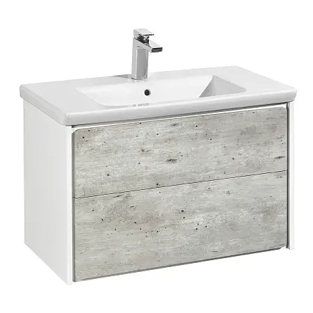 Тумба под раковину Roca Z Ronda, 80 см, подвесная,  бетон/белый матовый (RU93.0.300.4)