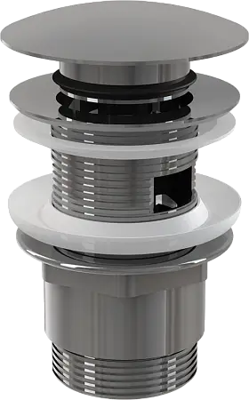 Донный клапан для раковины Alcadrain click/clack 5/4", цельнометаллический с большой заглушкой, хром (A390)