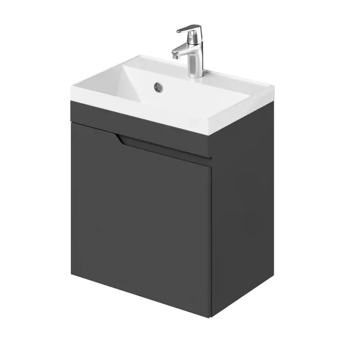 Комплект тумба Итана Sky 50 493х343х570 подвесная, с раковиной Clarissa 50, графит (CS00091691)