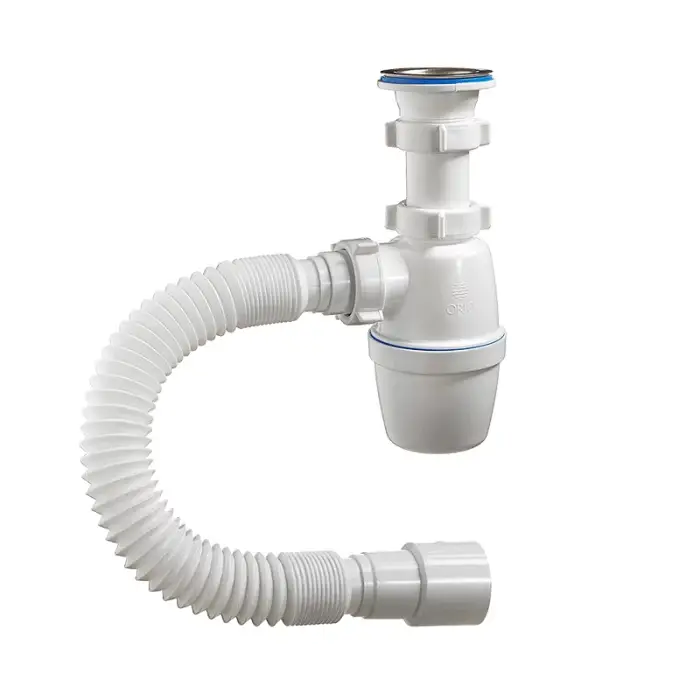 Сифон бутылочный ОРИО 1 1/2 х 40 с гибкой трубой 40-40/50 (А-4001)