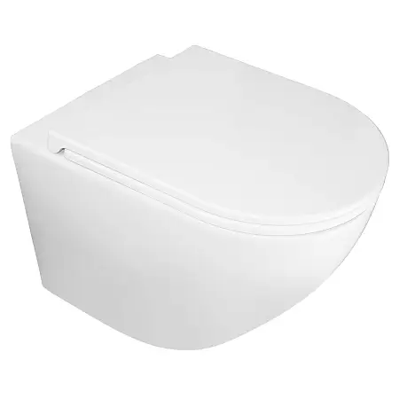 Унитаз подвесной PRO 370х490х360 безободковый, в комплекте с сидением микролифт (PRO-0001)