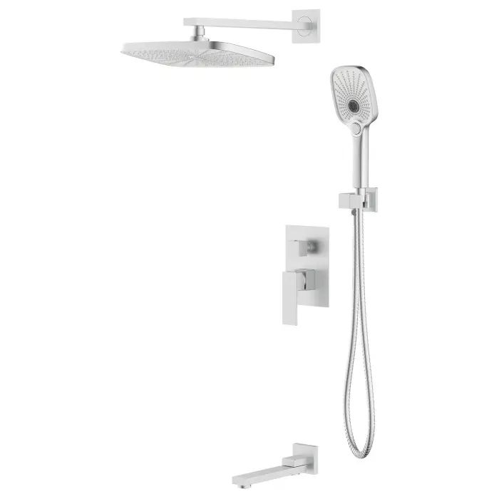  Душевая система Azario Reusa встраиваемая, с изливом, сатин (AZ-K7367BN)