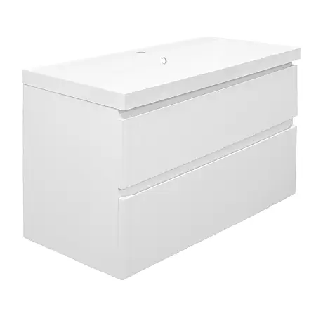 Комплект Тумба Azario Viola 100/2 1000х450х650 подвесная, с раковиной Астория 100, белый матовый (CS00097149)