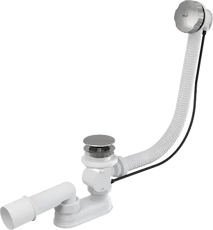 Слив-перелив Alcadrain 55 для ванны, полуавтоматический, хром (A55KM)