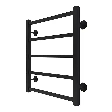 Полотенцесушитель водяной AZARIO ANCONA 500/600 квадрат, 5 секций, нижнее/диагональное подключение, 1/2", черный (AZ83877B)