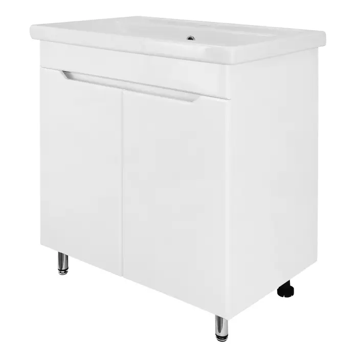 Комплект тумба Loranto Палермо 70 Н 700х460х870 напольная, с раковиной Фостер 70, белый глянцевый (CS00096751)