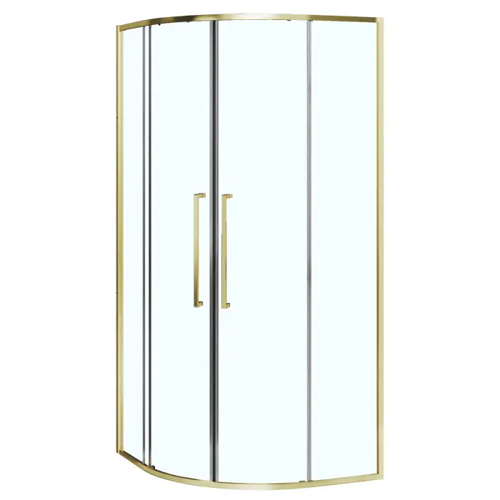 Душевое ограждение Azario SHANGHAI 900х900х1950 четверть круга, прозрачное стекло 6 мм, профиль брашированное золото (AZ-S43-90-BGL-CL)