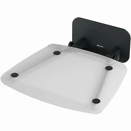 Сиденье для душа Ravak Ovo B II Clear/Black Прозрачное Черное (B8F0000059)