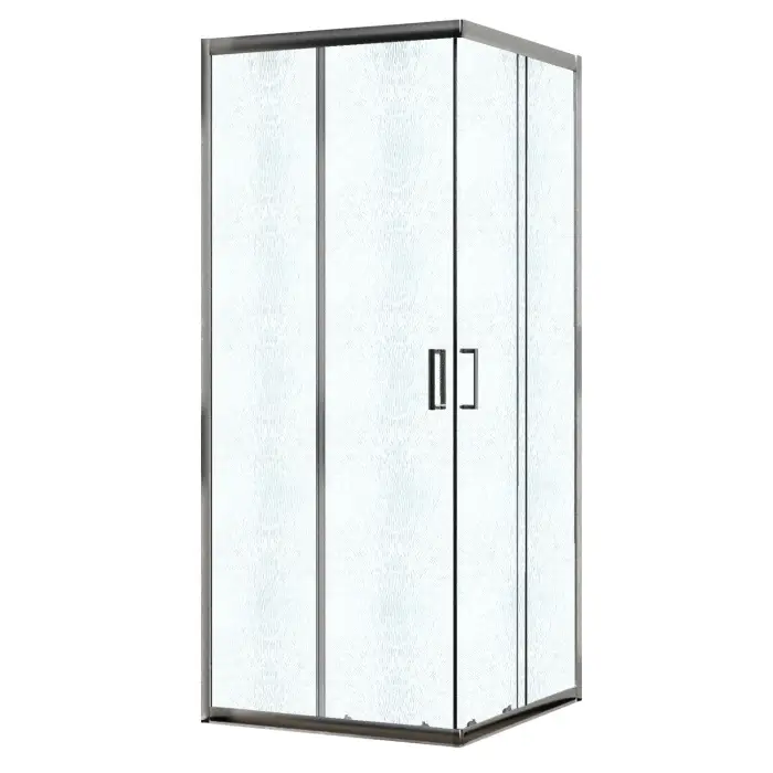 Душевое ограждение Azario PARIS 1000х1000х1950 стекло "Шиншилла" 5 мм, профиль хром (AZ-R06-100-CH-CHC)