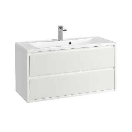 Тумба под раковину AQUATON Римини 100 подвесная, белый глянец (1A232801RN010)