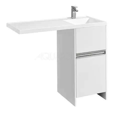 Тумба для раковины AQUATON Лондри 40 под стиральную машинку, белая (1A236001LH010)