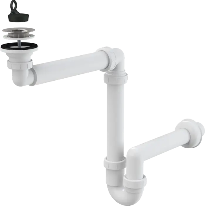 Сифон для раковины Alcadrain экономящий пространство 63 мм (A413)