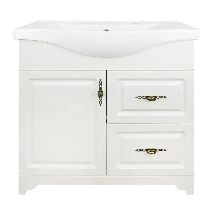 Комплект Тумба Loranto Janet 80 800х455х840 напольная, с раковиной Basic 80 ольха (CS00089897)