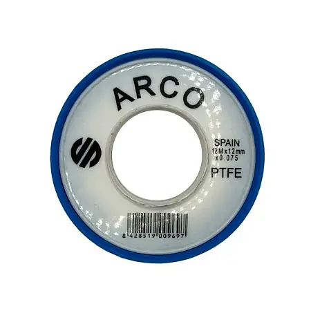 Лента ФУМ ARCO 12х0,075 тефлоновая, 12 метров, белый (05301)