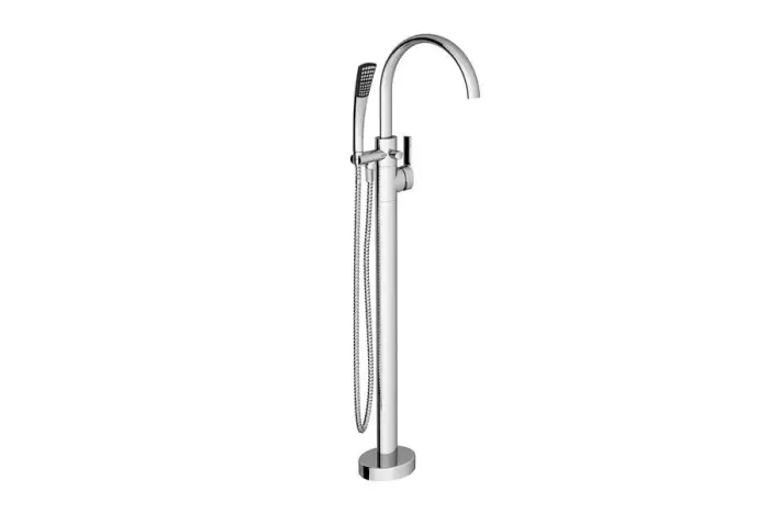 Смеситель для ванны Ravak FM 080.00, напольный, однорычажный, с душевой лейкой, хром  (X070059)