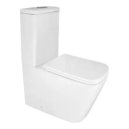 Унитаз-компакт Azario Савия 370х640х810 напольный, безободковый, с быстросъемным сиденьем "Микролифт" (AZ-8303D-s)