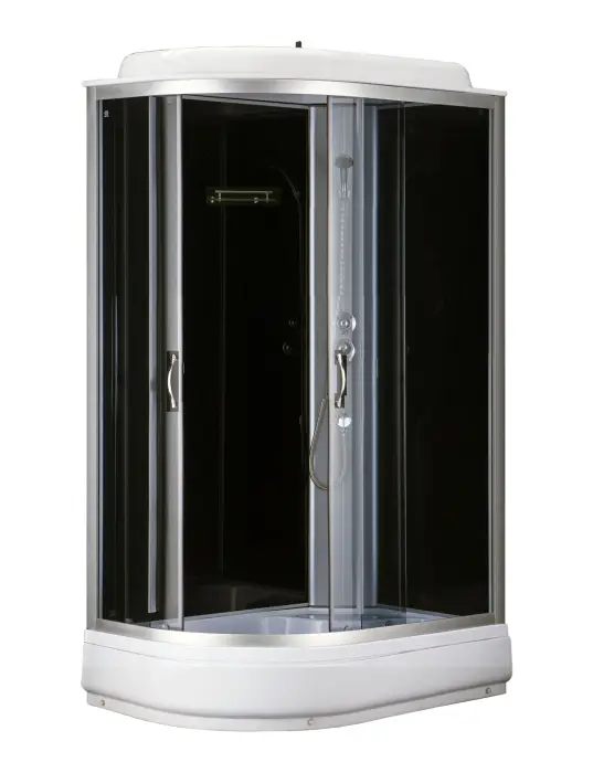 Душевая кабина LORANTO 120х80х215 правосторонняя, поддон 20 см, прозрачное стекло 4 мм, черная (CS-66120-20 R G)