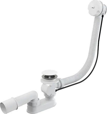 Слив-перелив Alcadrain для ванны, полуавтомат, белый (A51BM)
