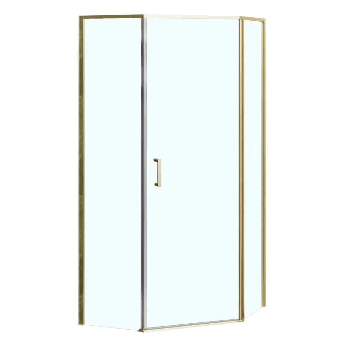 Душевое ограждение Azario SAKURA 1000х1000х1950 прозрачное стекло 6 мм, профиль брашированное золото (AZ-21C-100-BGL-CL)