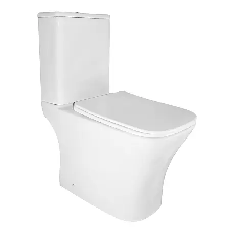 Унитаз-компакт Azario Кашмир 340х650х770 напольный, безободковый, в комплекте с быстросъемным сиденьем микролифт (AZ-9143S)