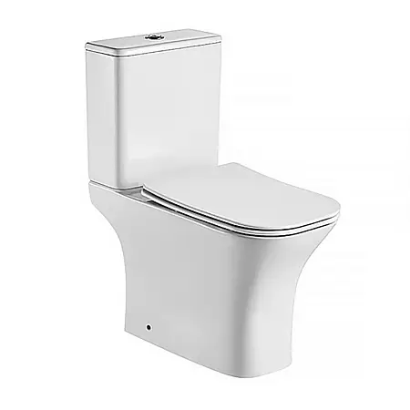 Унитаз-компакт Azario Фретта Скваер 650х340х790 напольный, безободковый с бачком и сиденьем микролифт (AZ-5121)