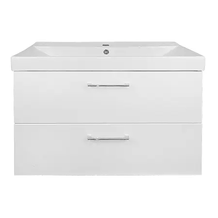 Комплект Тумба Ника 80 815х470х570 подвесная, с раковиной Tempo 80, белый глянцевый (CS00091369)