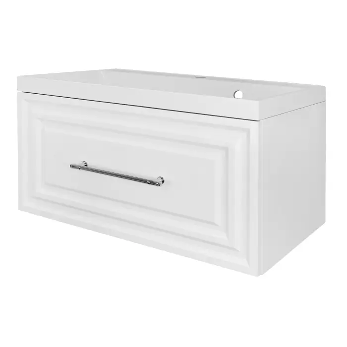 Комплект Тумба Azario LAURA 80/1 800х450х455 подвесная, с раковиной CLASSIK 80, белый глянцевый, фурнитура хром (CS00096989)